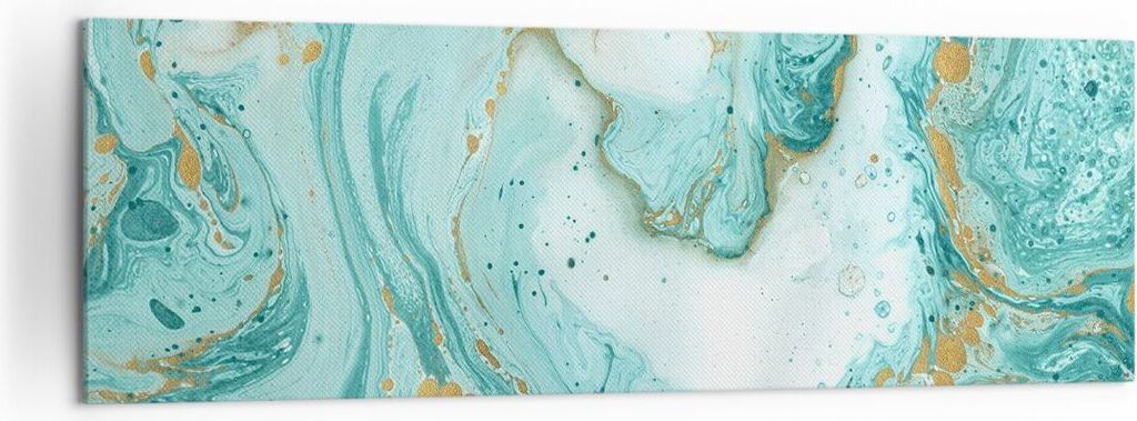 Bild auf Leinwand - Leinwandbild - Abstraktion blau Wasser modern - 160x50cm - Wand Bild - Wanddeko - Leinwanddruck - Bilder - Kunstdruck - Wanddek...