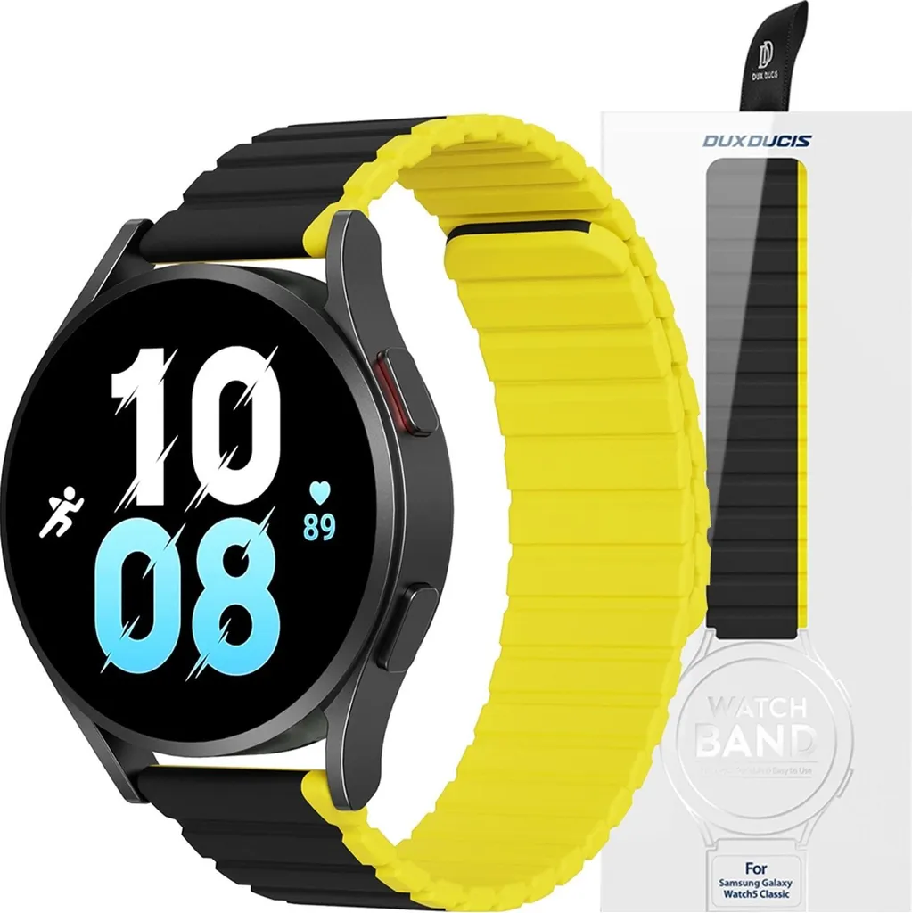 Cinturino Dux Ducis LD 20mm Nero Giallo: Comfort Magnetico