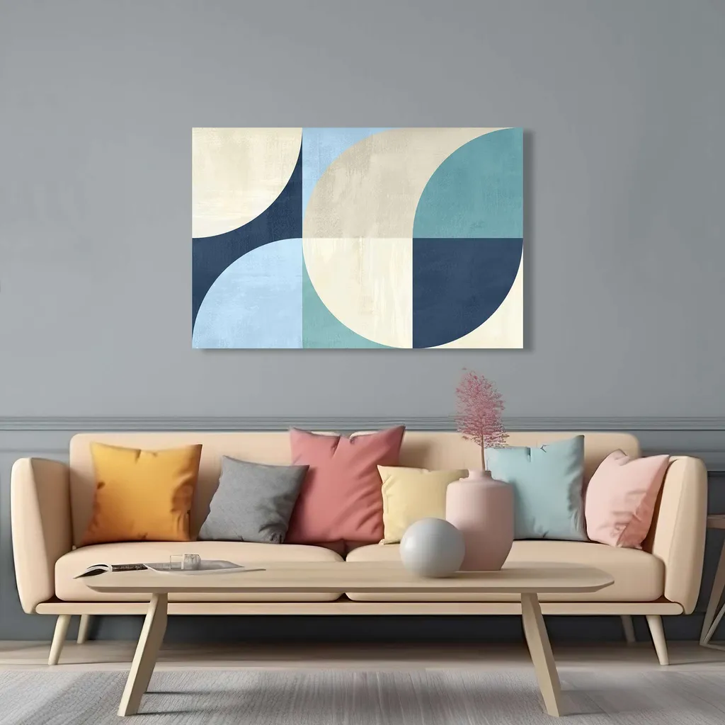 Tableau déco moderne toile géométrique Morning Light - Format 60x40 cm