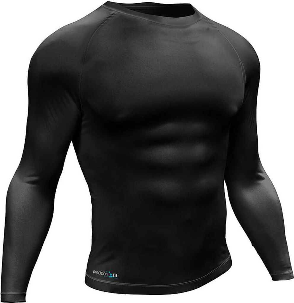 Precision Thermoshirt Sport Baselayer Langarm Schwarz Erwachsene L