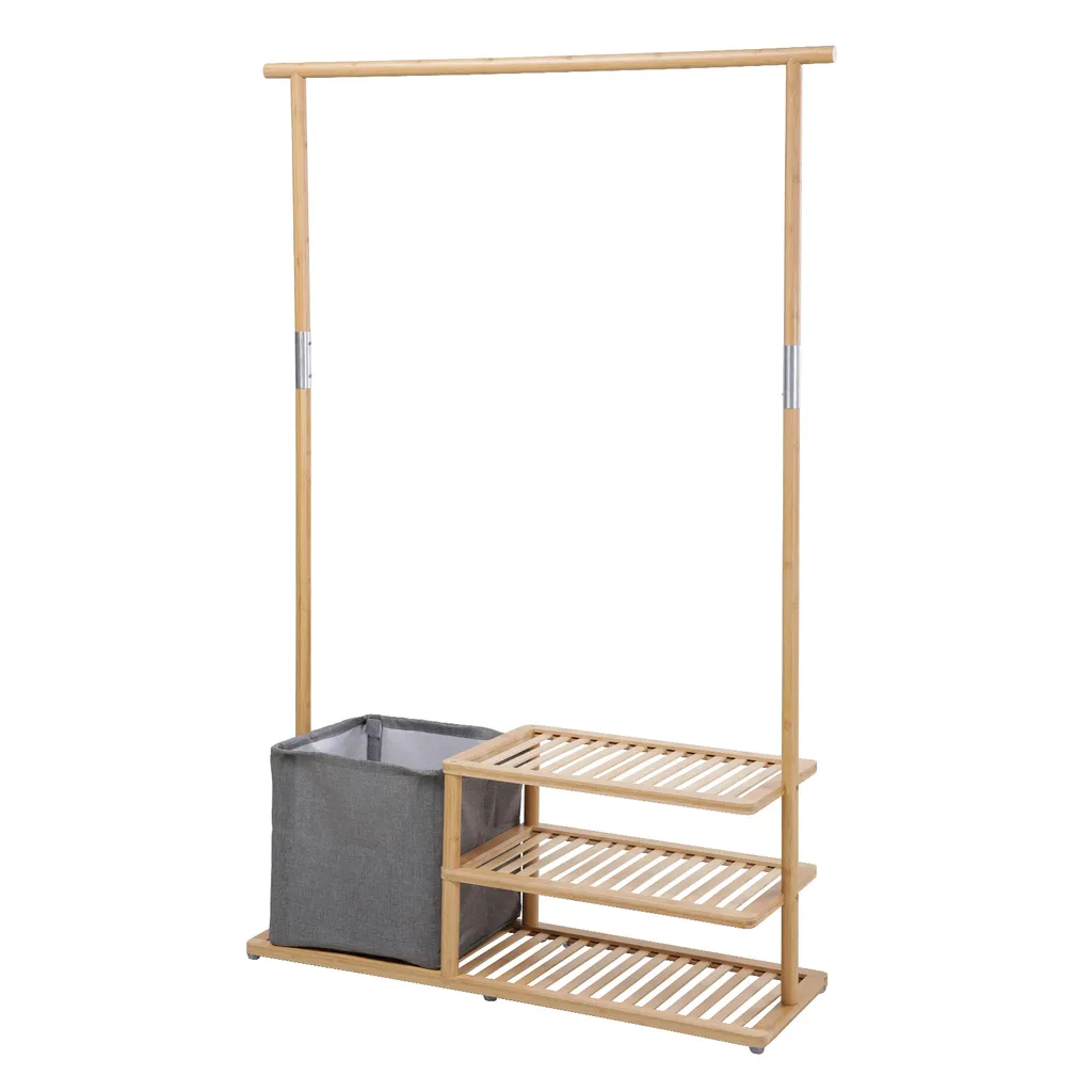 Dites Adieu au Désordre : Portemanteau Bambou avec Coffre de Rangement