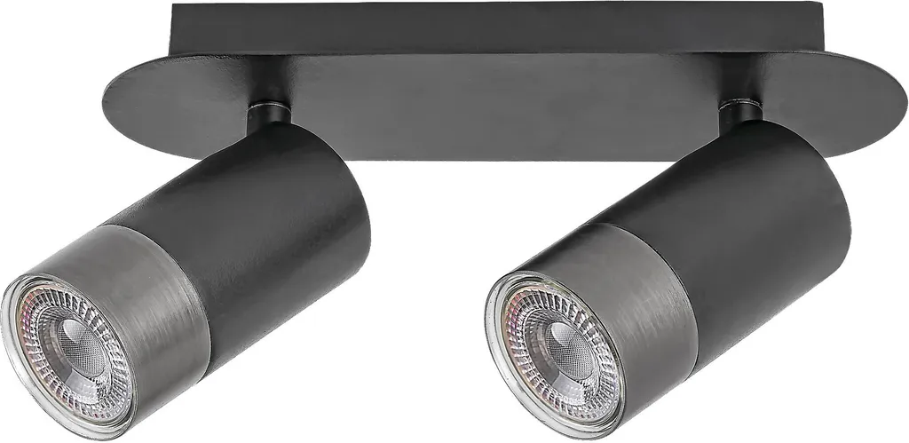 Spot design noir mat GU10 Zircon 5070, éclairage orientable moderne