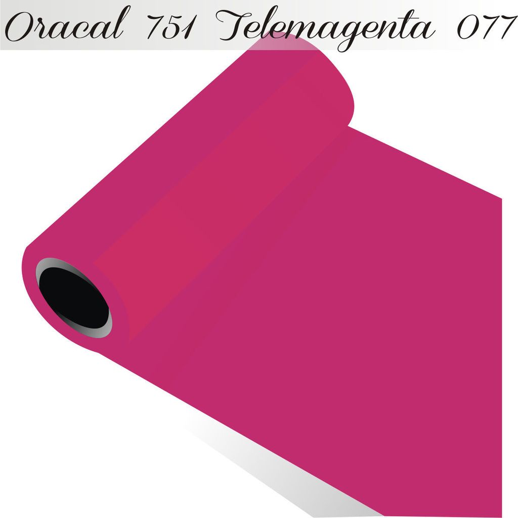 Oracal 751 - Orafol Folie 5m (Laufmeter) freie Farbwahl 118 glänzende Farben - glanz in 4 Größen, 63 cm Folienhöhe telemagenta - 077