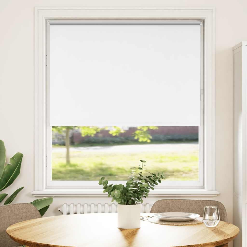 vidaXL Verdunkelungsrollo Weiß 90x130cm Stoffbreite 85,7 cm Polyester