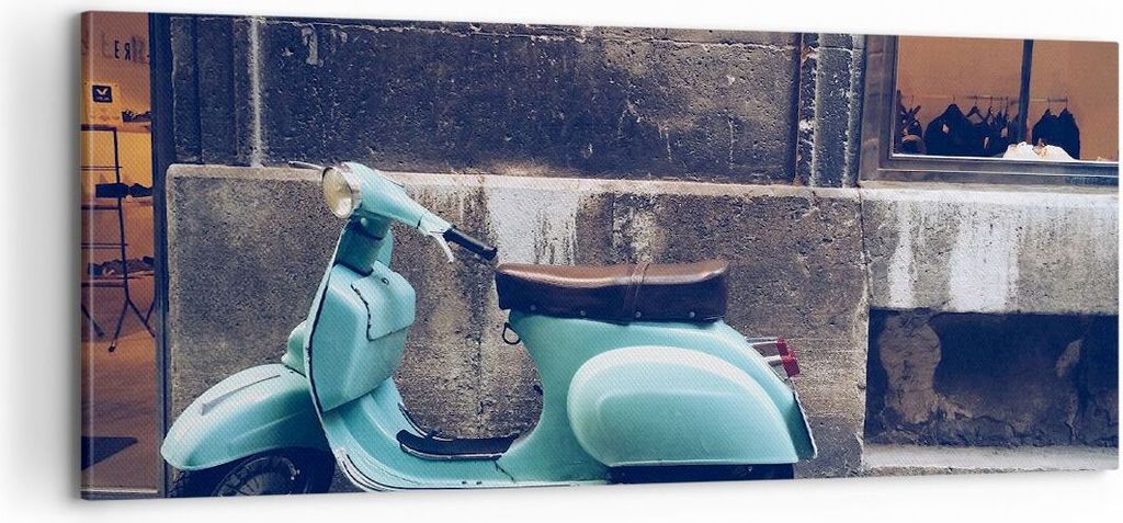 Bild auf Leinwand - Leinwandbild - Roller Straße - 100x40cm - Wand Bild - Wanddeko - Wandbilder - Leinwanddruck - Bilder - Kunstdruck - Wanddekora...