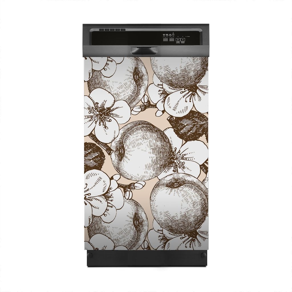 Magnete Dekorative 45x70 cm Küche Magnetmatte Spülmaschine - handgezeichnete Aprikose