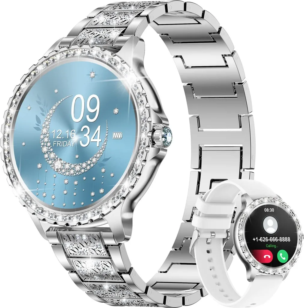 Montre sport femme avec suivi du cycle et moniteur de sommeil argent