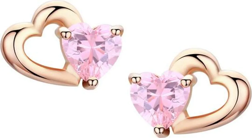 Orecchini Cuore Argento 925 con Zirconi - Gioielli Donna Eleganti