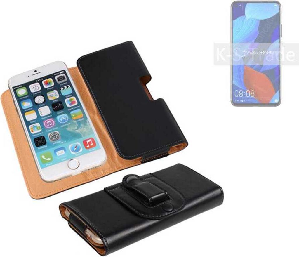 K-S-Trade Schützhülle Handyhülle kompatibel mit Huawei nova 5T Holster Gürtel Tasche Schutzhülle Handy-Tasche Smartphone Case Seitentasche