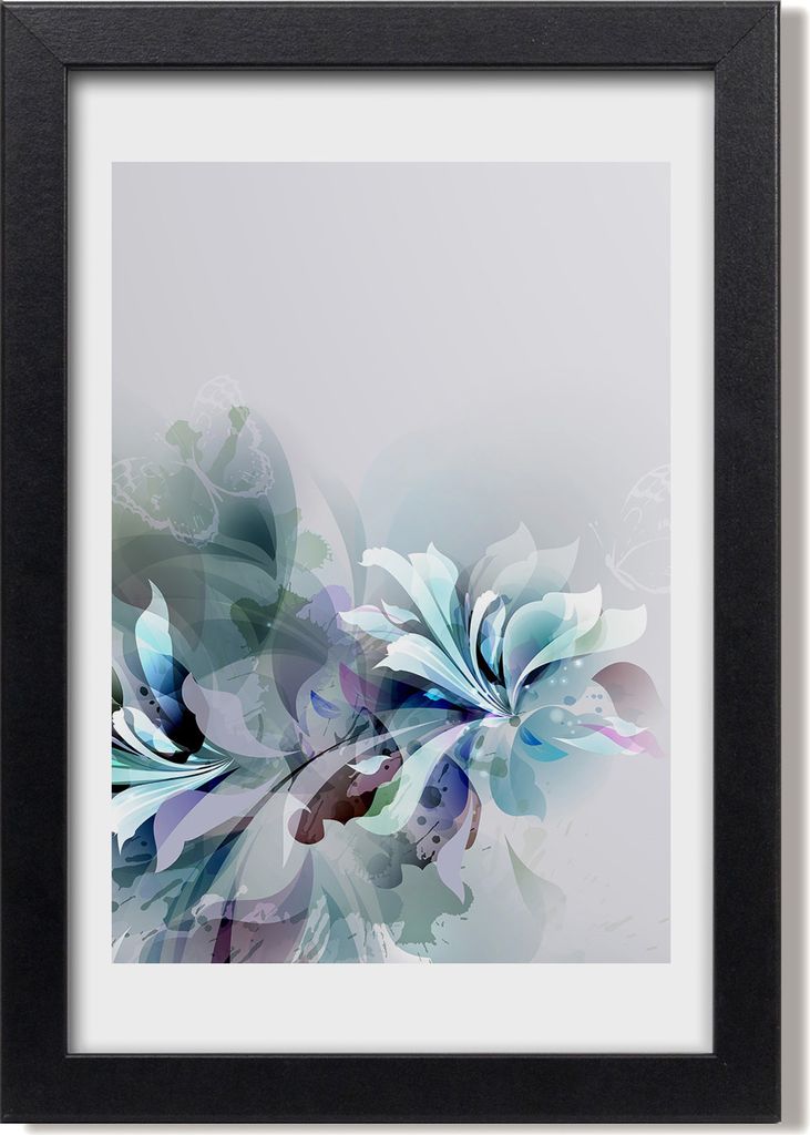 Bild 20x30 MDF-Rahmen, Wandkunst Abstrakte Blumen Produktbild 