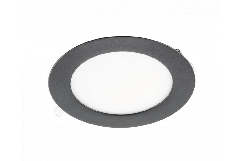 6W Runde LED Einbauleuchte slim Panel Spot mit schwarzen Rahmen Ø 118mm 560 Lumen Neutralweiß (4000 K)