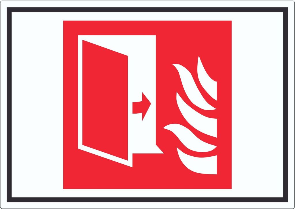 Brandschutztür Brandschutz Symbol Aufkleber A2 (420x594mm)