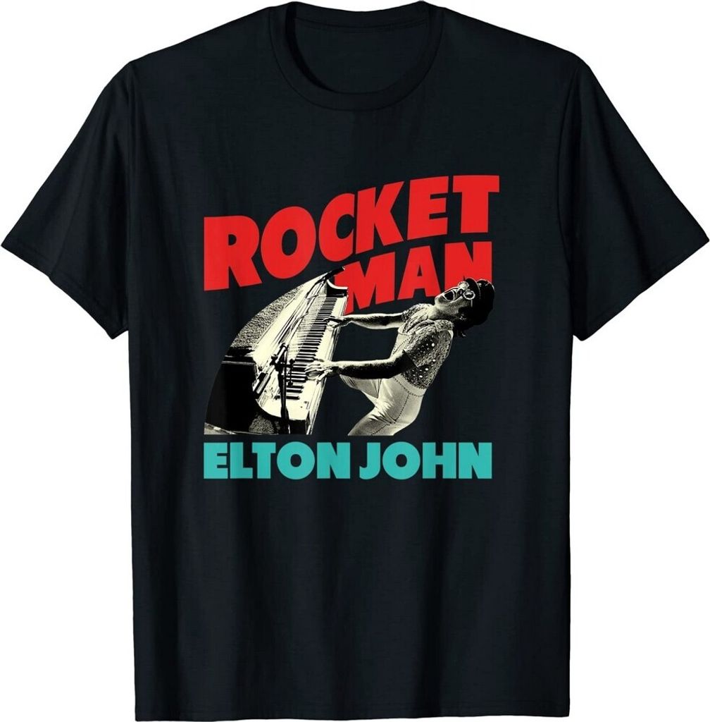 Elton John - T-Shirt für Herren/Damen Uni RO3005 (L) (Schwarz)