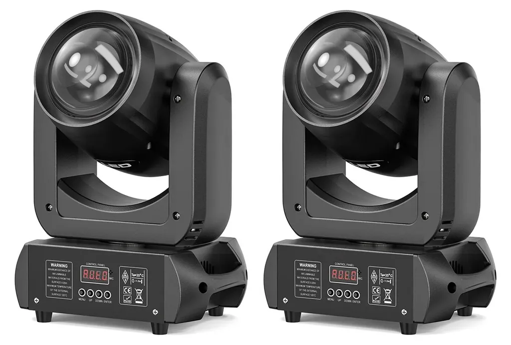 Lampe frontale orientable lot de 2 avec 8 couleurs et prise secteur UE