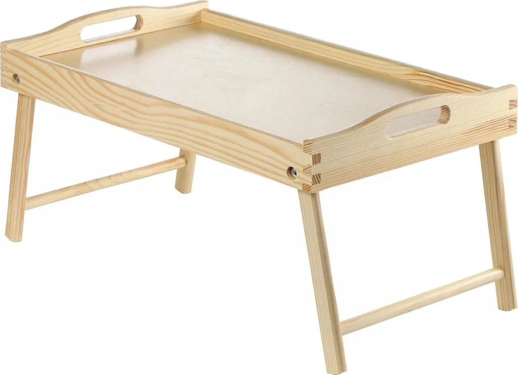 Plateau de lit petit-déjeuner et table ordinateur pliable en bois naturel