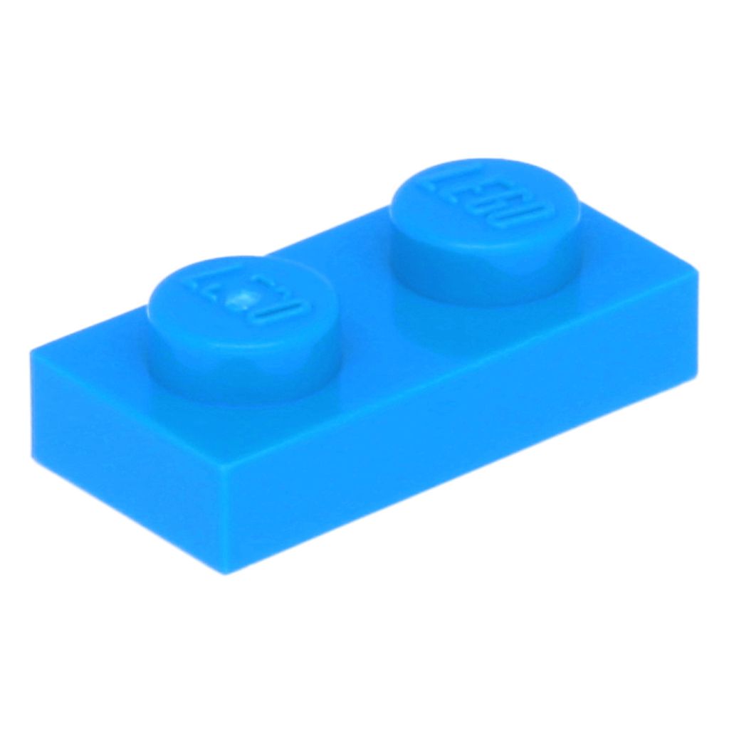 25 Stück LEGO, Teil Nr. 3023 in Dunkles Azurblau (Dark Azure)