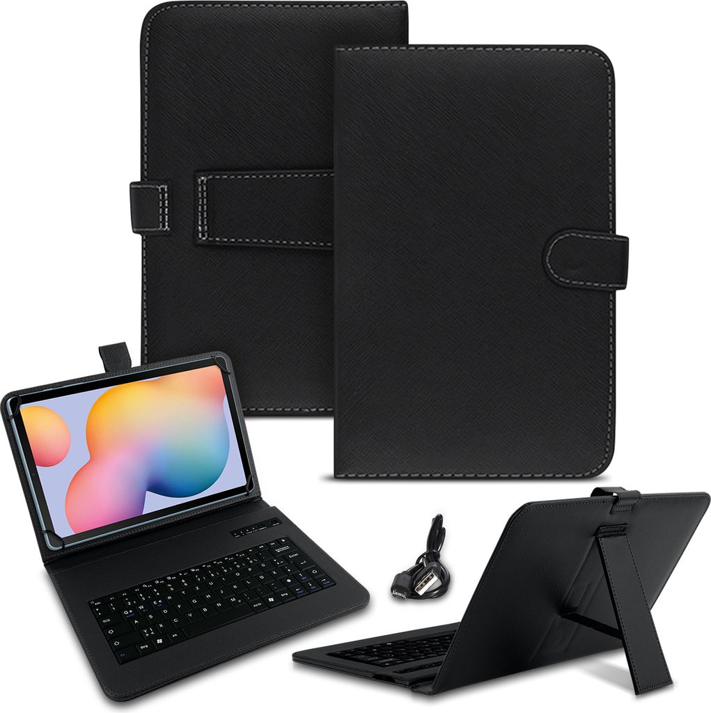 Tablet Hülle für Samsung Galaxy Tab S6 S10 Lite Tasche Bluetooth Tastatur QWERTZFarben:Schwarz