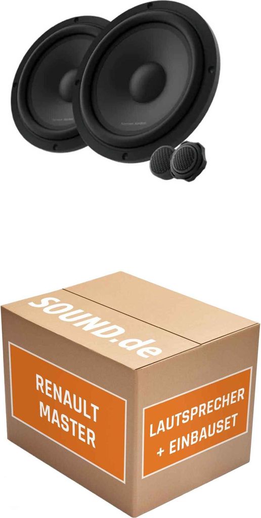 Lautsprecher Boxen Einbaupaket vorne Harman Kardon FLOW 601CFS passend für Renault Master III | 2x Tief-Mitteltöner 360W MAX