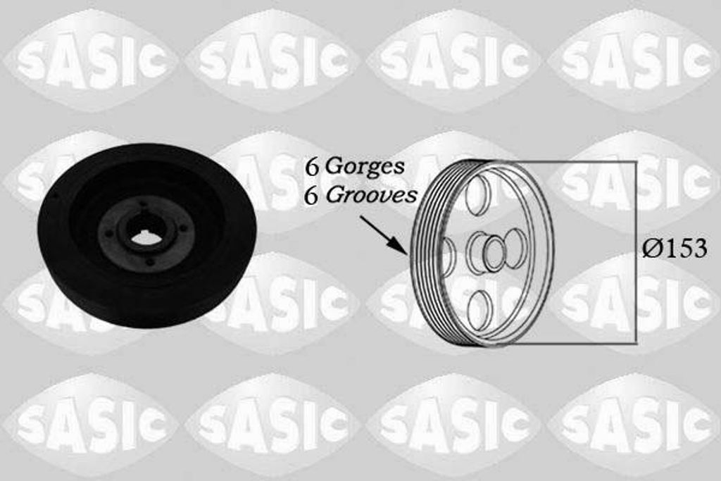 SASIC 5150K40 Riemenscheibe Kurbelwelle passend für PEUGEOT BOXER Kasten (230L) 153mm