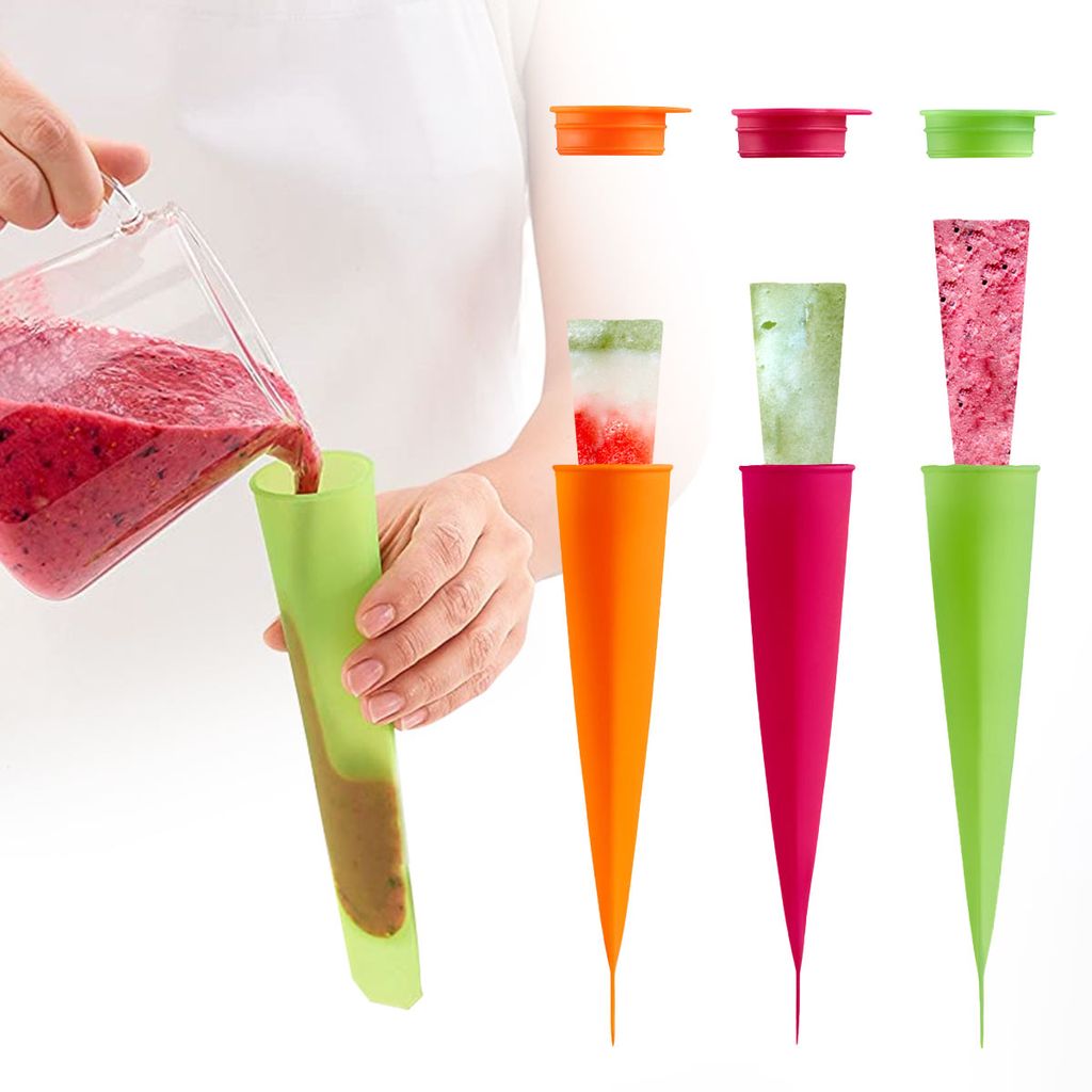 3er SET EISFORMEN Silikon Eisförmchen Eismaker Wassereis LEKUE