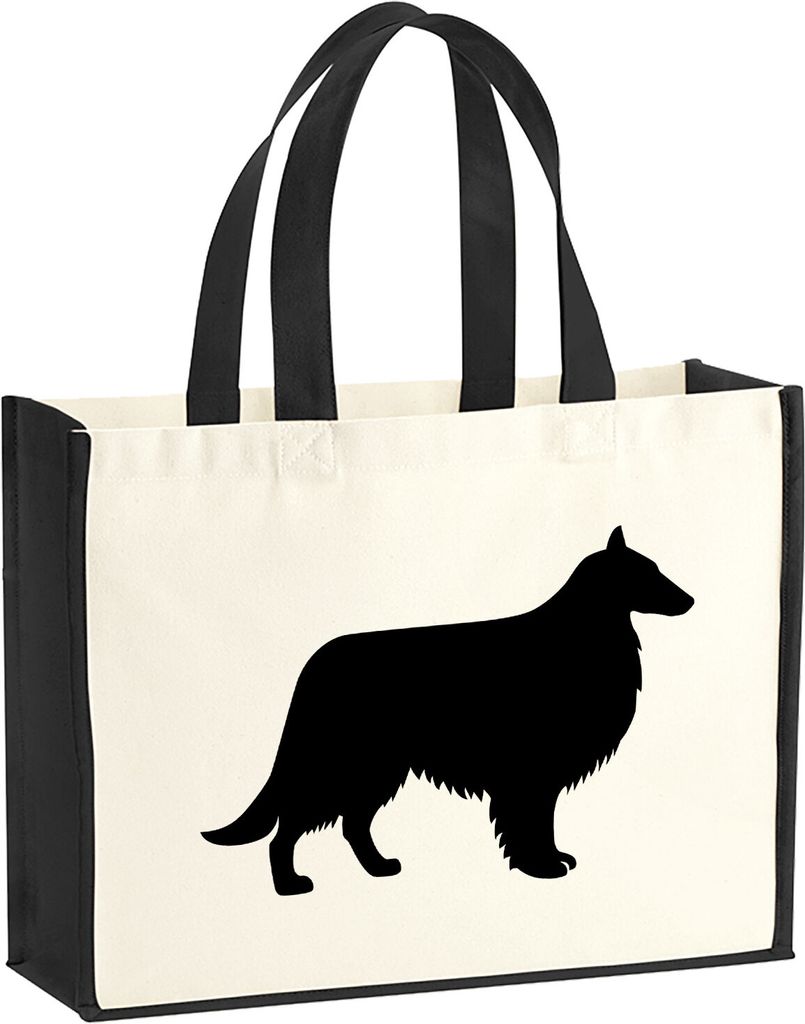 Huuraa Jutetasche Collie Sheltie Silhouette 21 Liter Black Produktbild 