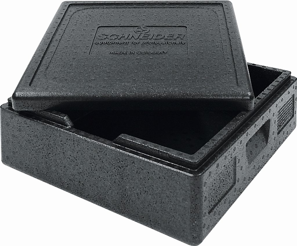 Pizzabox large m. Deckel, Isolierbox 480x480x182mm, Thermobox, Transportbox