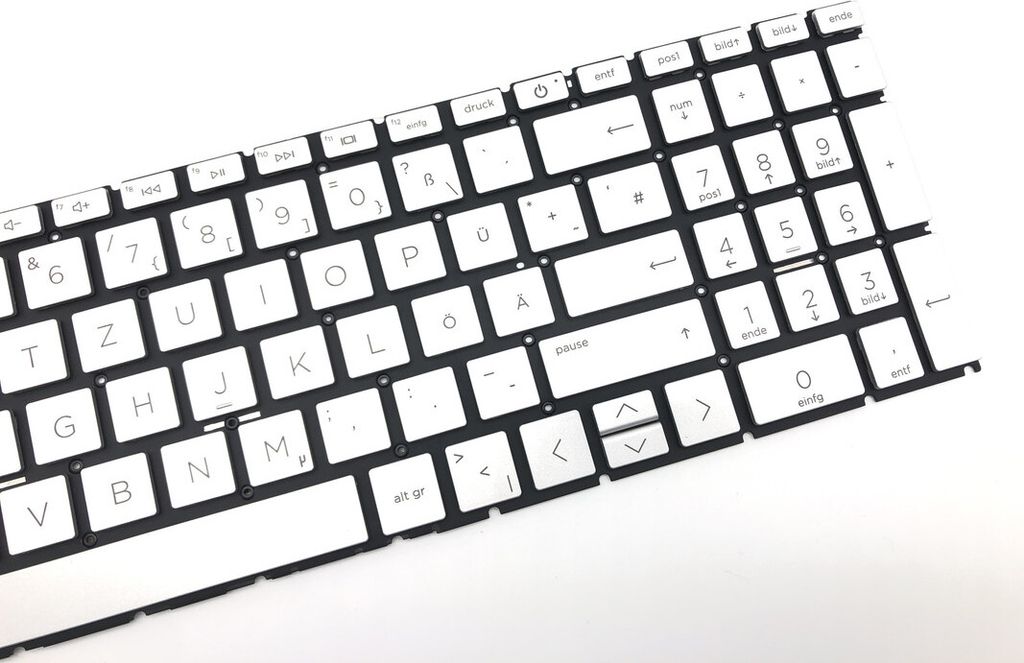 DEUTSCHE - Tastatur Keyboard Silber kompatibel für HP Pavilion 15-eg2077ng (72V47EA)