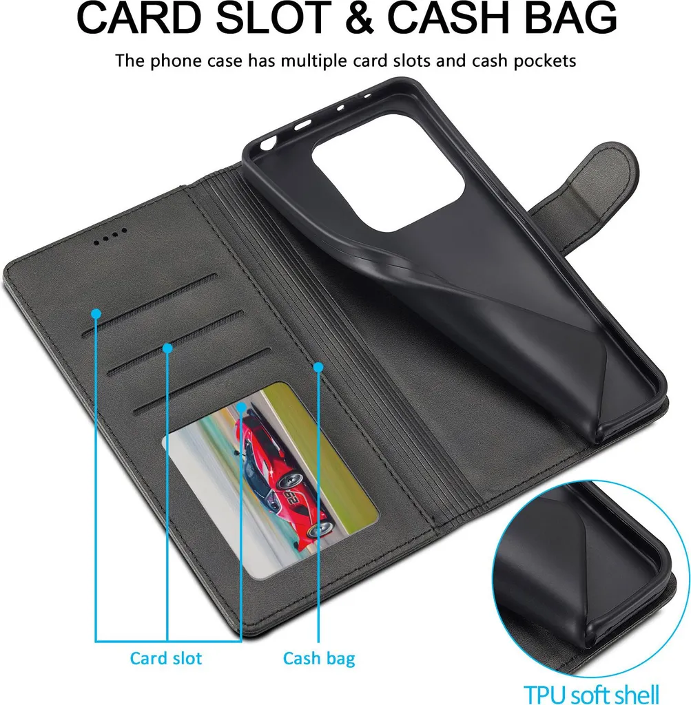 Custodia Xiaomi Redmi Note 14 4G Antiurto: Flip Pelle e Magnete - 6