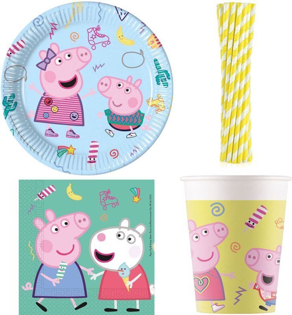Kindergeburtstag Party Set Peppa Wutz Geburtstag Deko Party Produktbild 