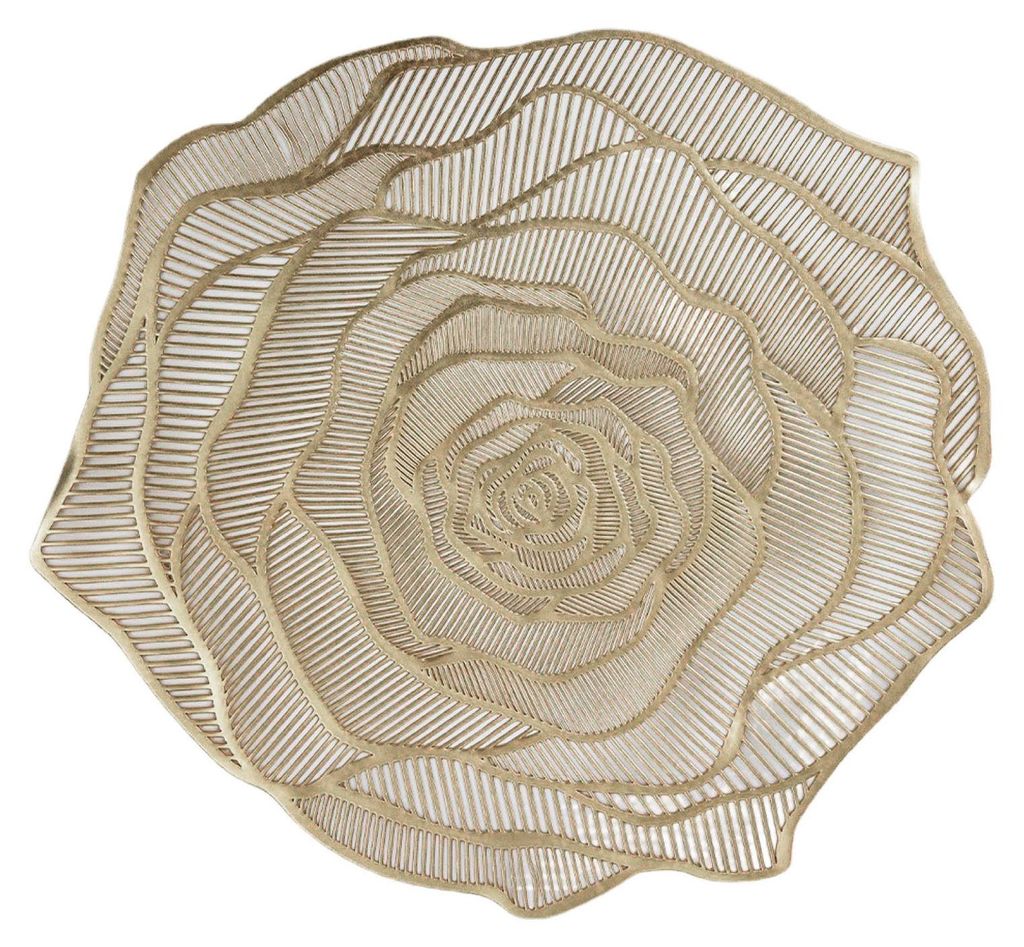 PVC-Tischset, hitzebeständig, wiederverwendbar, hohle Rosenform, isolierend, für die Tischdekoration