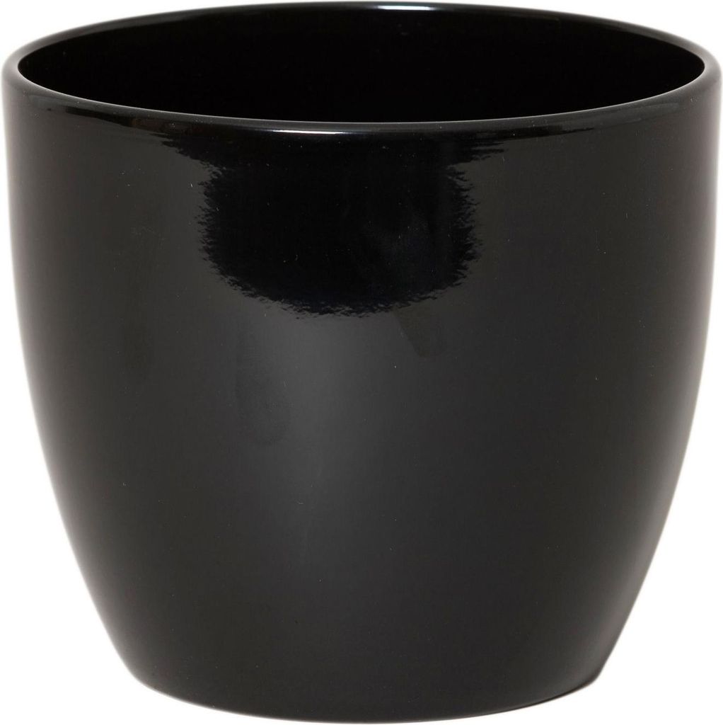 INNA-Glas Keramik Blumentopf, Ø40cm, 33,5cm, schwarz - Pflanzentopf/Übertopf
