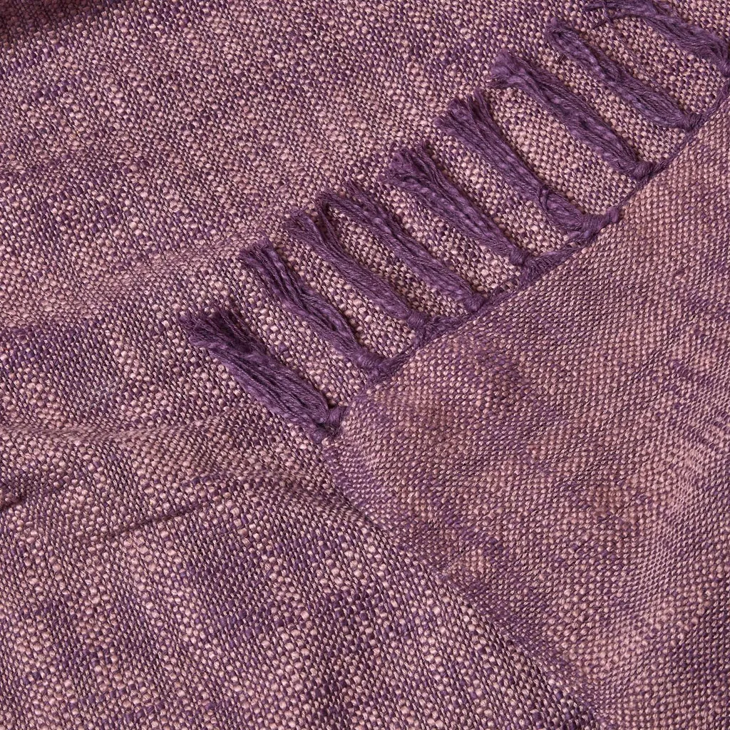 Couverture Nirvana Homescapes en pur coton mauve tissé main 225 x 255 cm