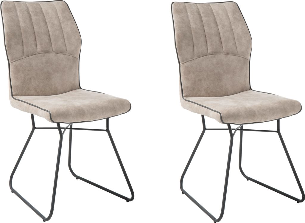 Stuhlset TALIA 2-tlg Stuhl Esszimmerstuhl beige grau
