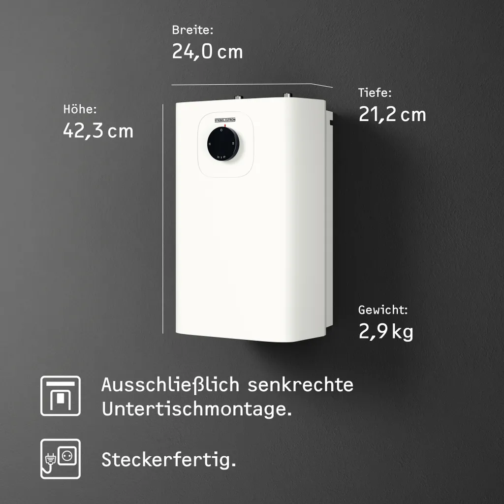 Petit chauffe-eau électrique sous évier 5L compact SNU 5 Plus - 11