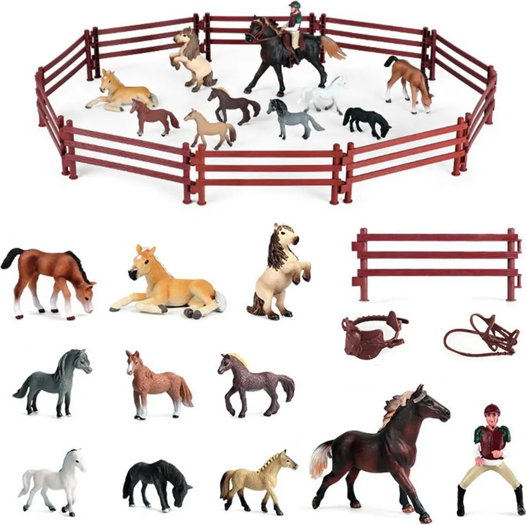 Set de Figurines Animaux Émulational : Cheval et Cavalier Haute Finition