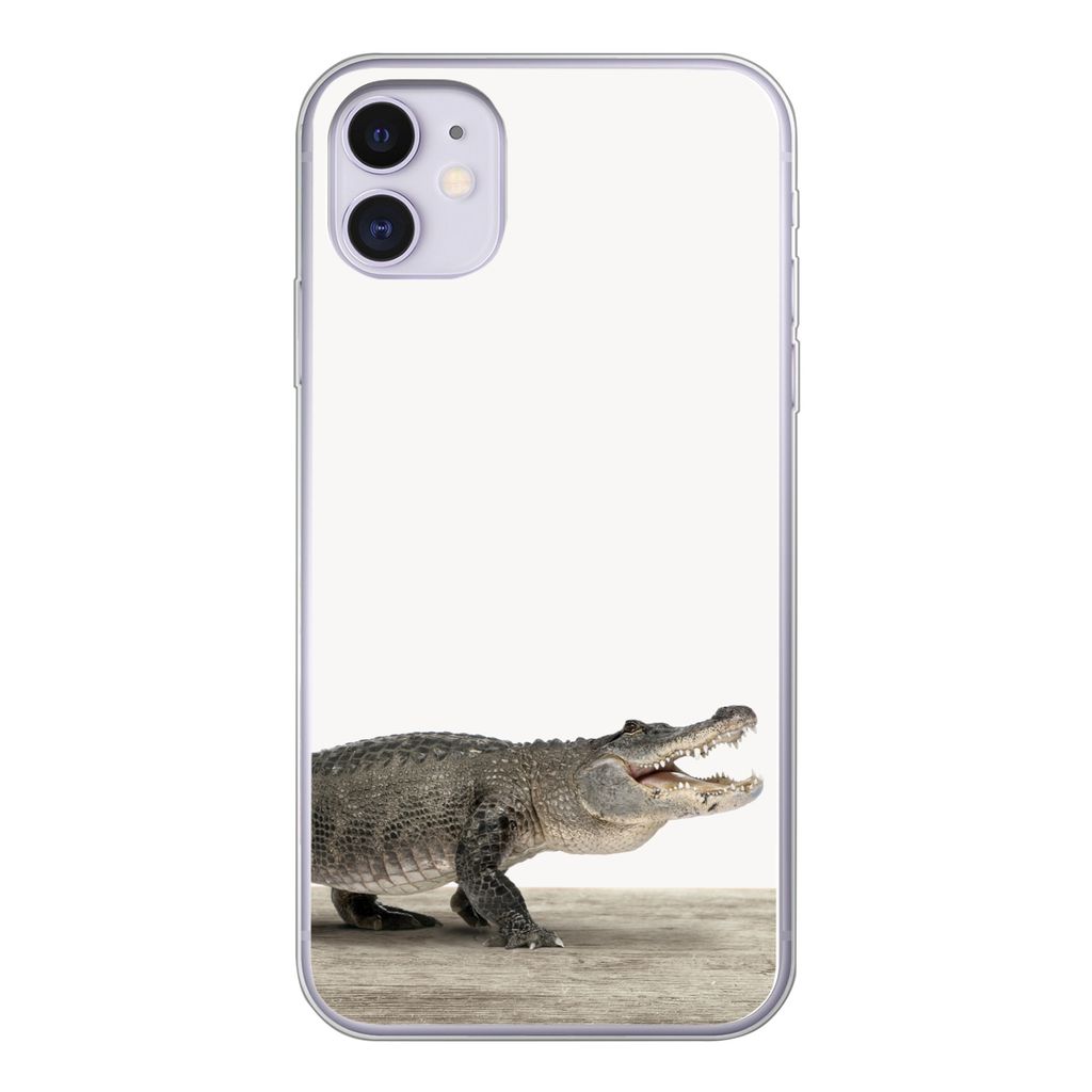 MuchoWow Handyhülle Schutzhülle Hülle für iPhone 11 Kinder - Krokodil - Junge - Kinder - Mädchen Silikon Softcase Handy Hülle - Handytasche