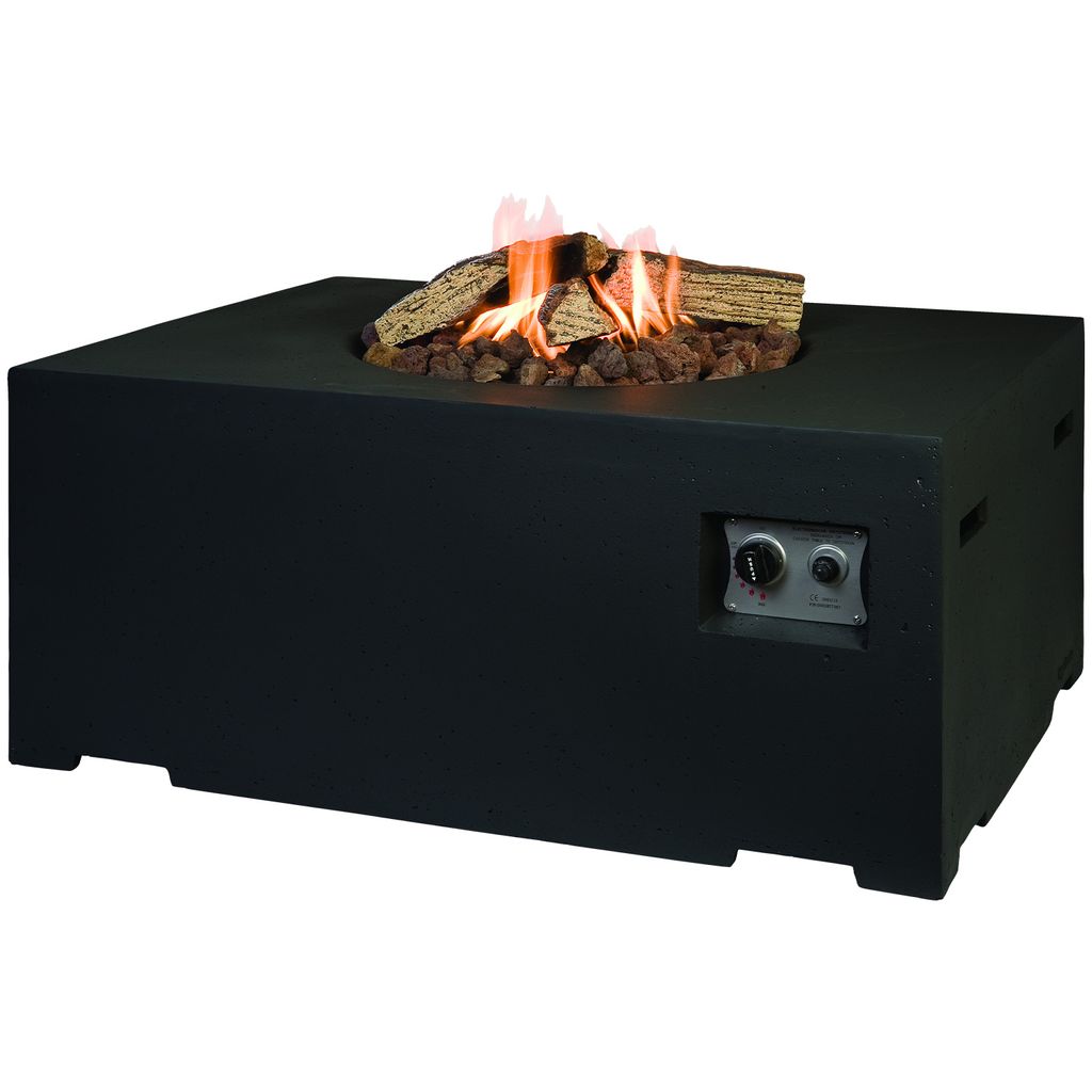 HAPPY COCOONING Feuertisch Rechteckig Gartenkamin mit Gas, Produktbild 