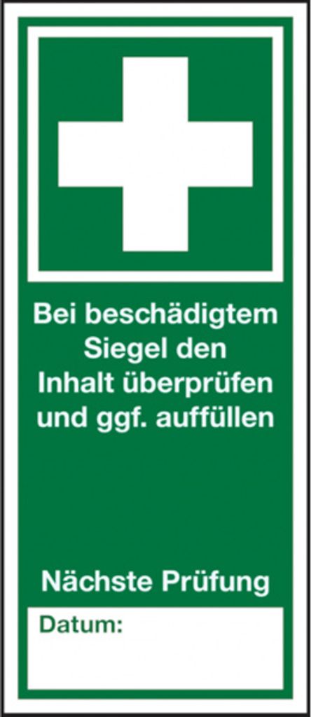 Dreifke Erste Hilfe Prüfsiegel Verbandkasten, Bogen = 5 Stück | Dokumentenfo...