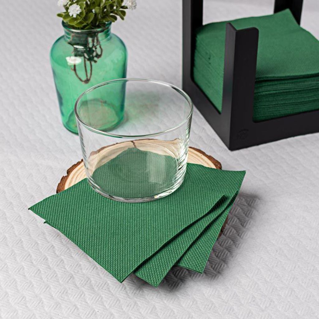 Serwetka 2-warstwowa wytłaczana zielona 20x20cm, 100szt Zdjęcie produktu 