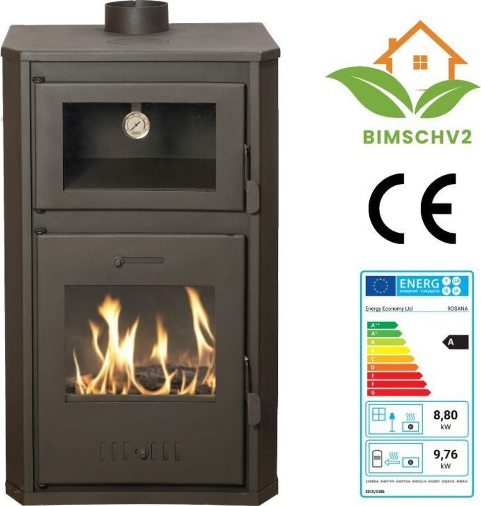 Kaminofen Holzofen Wasserführend mit Backfach Balkan Energy Produktbild 6