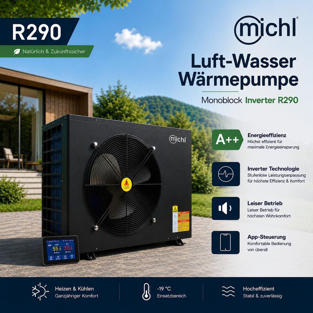 Michl Luft-Wasser Wärmepumpe Monoblock Inverter Produktbild 
