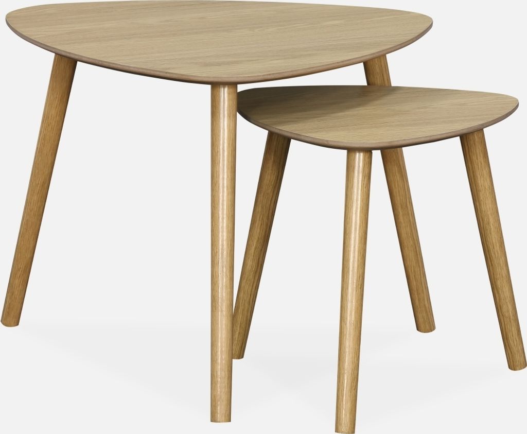 sweeek - 2er Set skandinavische Satztische aus MDF - Natur Produktbild 