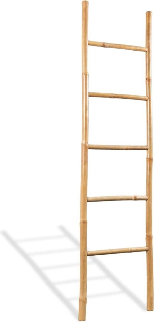 Bambusowa drabinka na ręczniki, 5 szczebli, 150 cm Zdjęcie produktu 