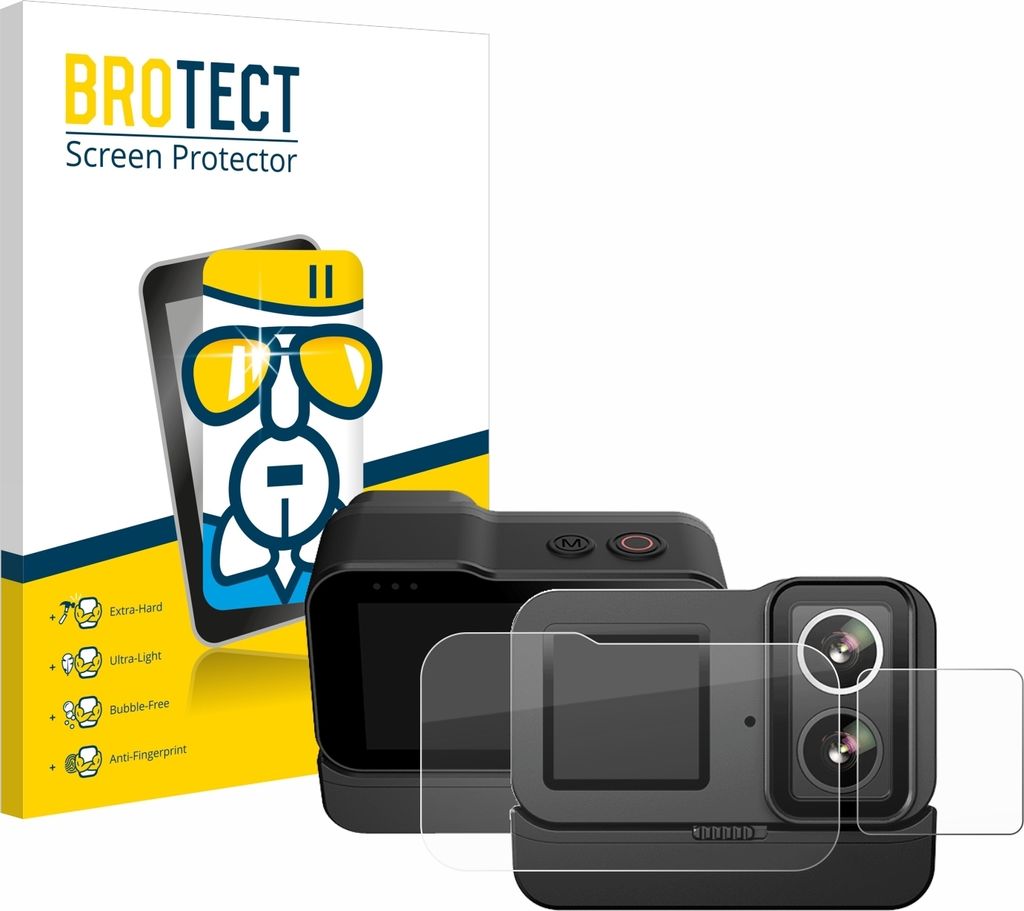 BROTECT Schutzglas für SJCAM SJ20 Dual Lens Schutzfolie Panzer Folie Glas Display Schutz klar