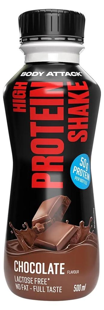 Body Attack High Protein Shake 12x500ml - Schokolade Produktbild 