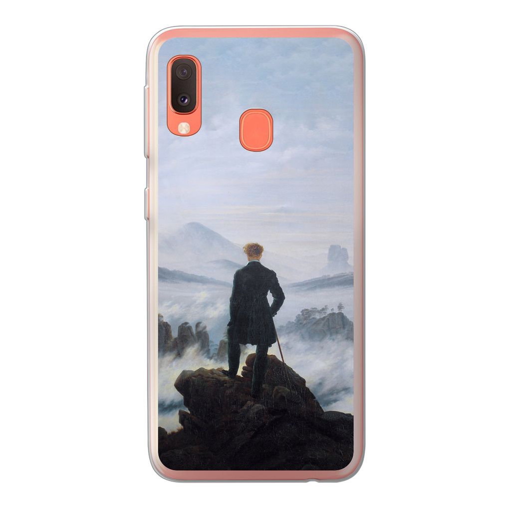 MuchoWow Handyhülle Schutzhülle Hülle für Samsung Galaxy A20e Der Wanderer über dem Nebelmeer - Caspar David Friedrich - Kunstwerk Silikon S...