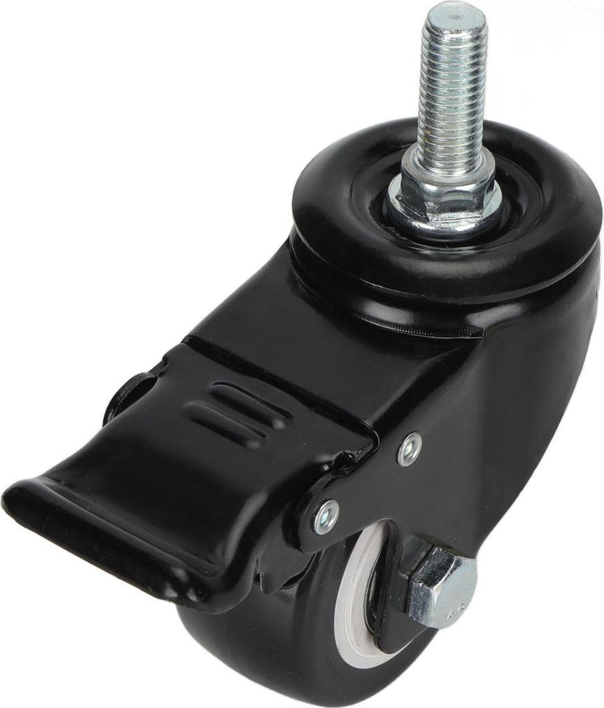 Lenkrolle mit geringem Geräuschpegel, 2,5 Zoll, M12-Doppellager, robuste Ausführung mit Bremse