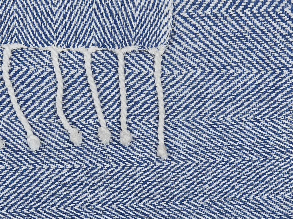 Couverture bleue coton 130x160 cm idéale pour chambre au style bohème - 5