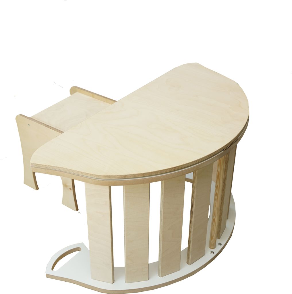 Skyline Kletterbogen Klettergerüste Kletterdreieck Baby Kletterwippe Holzbogen für Kinder Montessori Lack Klappbar Tisch, mod.C, 113x51x56cm, Weiß