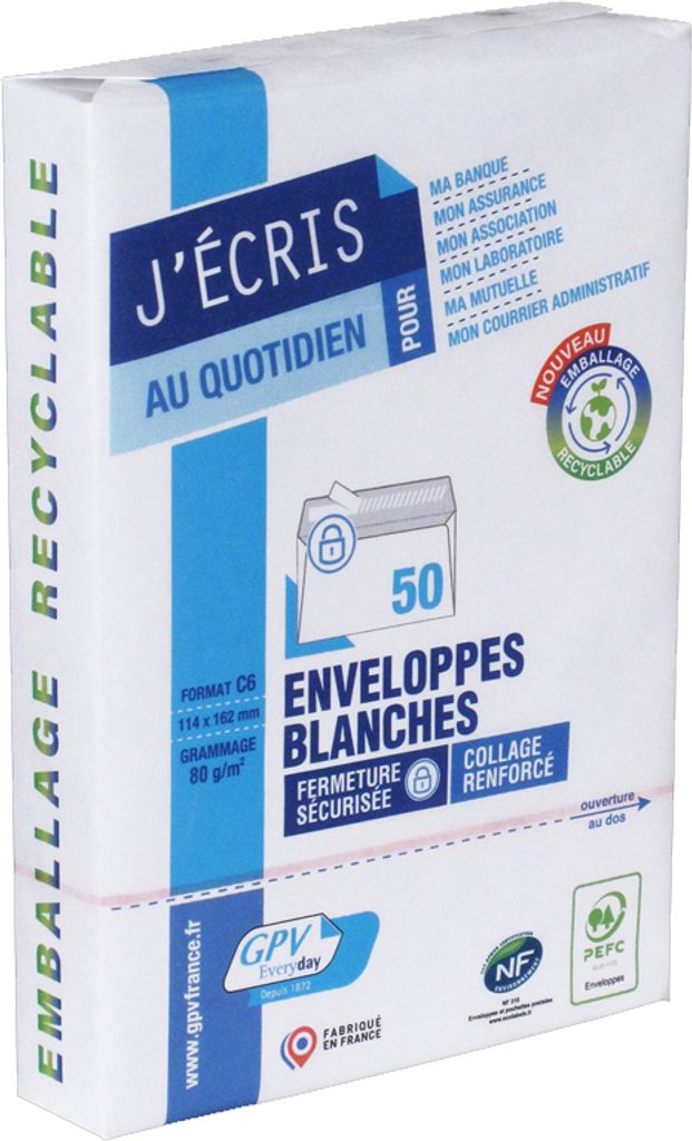 GPV Briefumschläge C5 162 x 229 mm weiß ohne Fenster 50 Briefumschläge